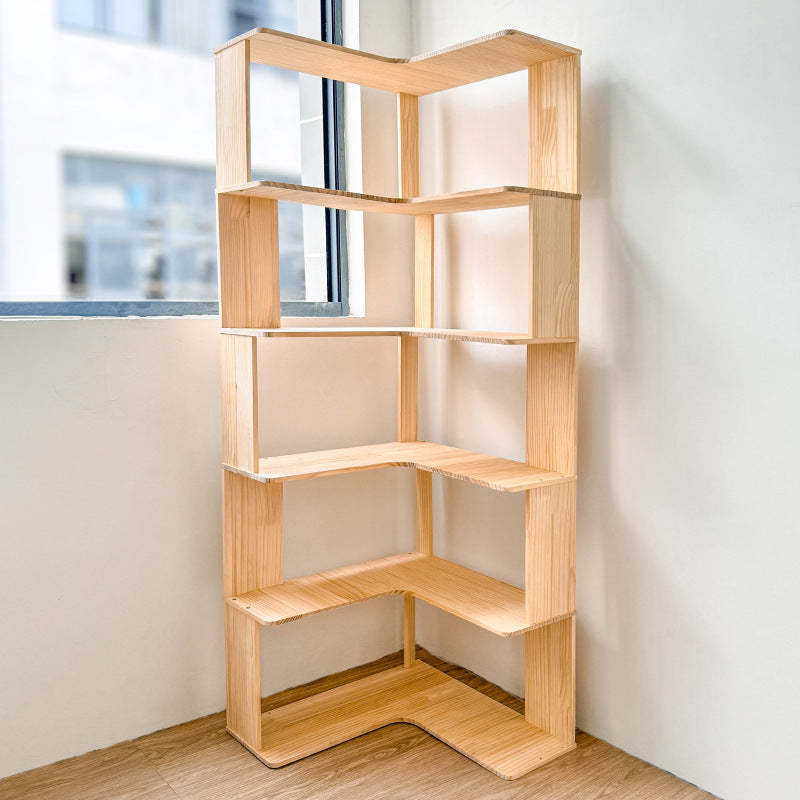 Minimalist Corner Wood 4/5-Shelf Bookshelf