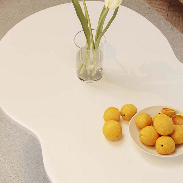 Minimalist Cloud Oval Wood 1/2-Tier Coffee Table — 1 / Walnut Color