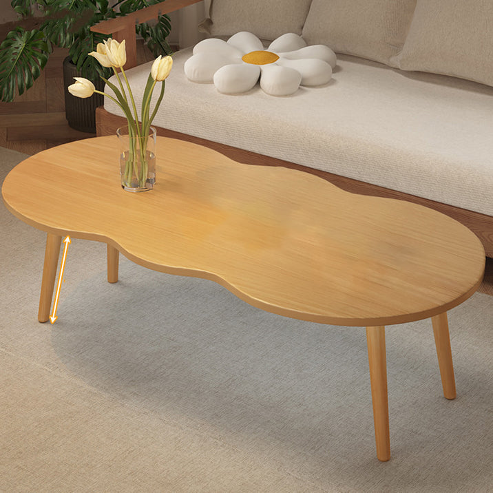 Minimalist Cloud Oval Wood 1/2-Tier Coffee Table — 1 / White