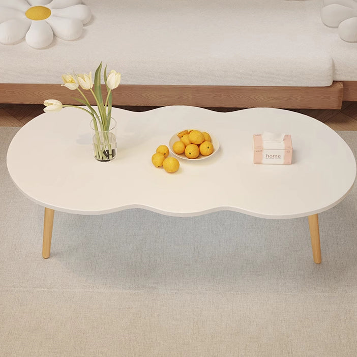 Minimalist Cloud Oval Wood 1/2-Tier Coffee Table — 2 / Original Wood Color