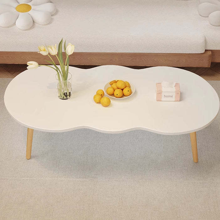 Minimalist Cloud Oval Wood 1/2-Tier Coffee Table — 2 / Original Wood Color