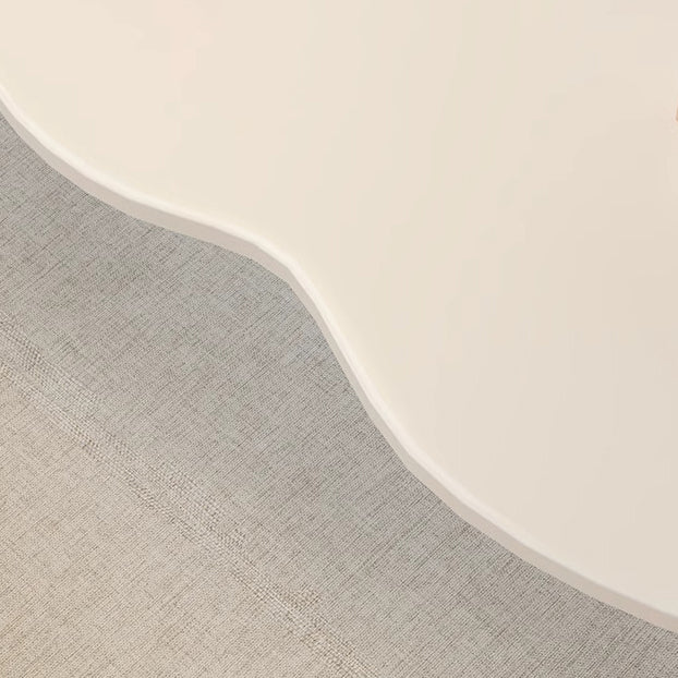 Minimalist Cloud Oval Wood 1/2-Tier Coffee Table — 1 / White
