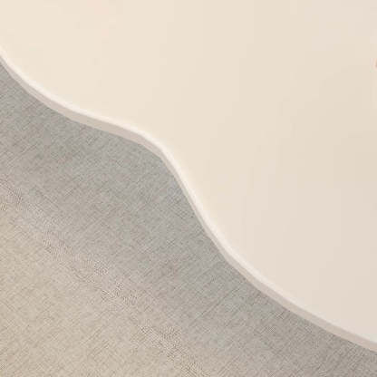 Minimalist Cloud Oval Wood 1/2-Tier Coffee Table — 1 / White
