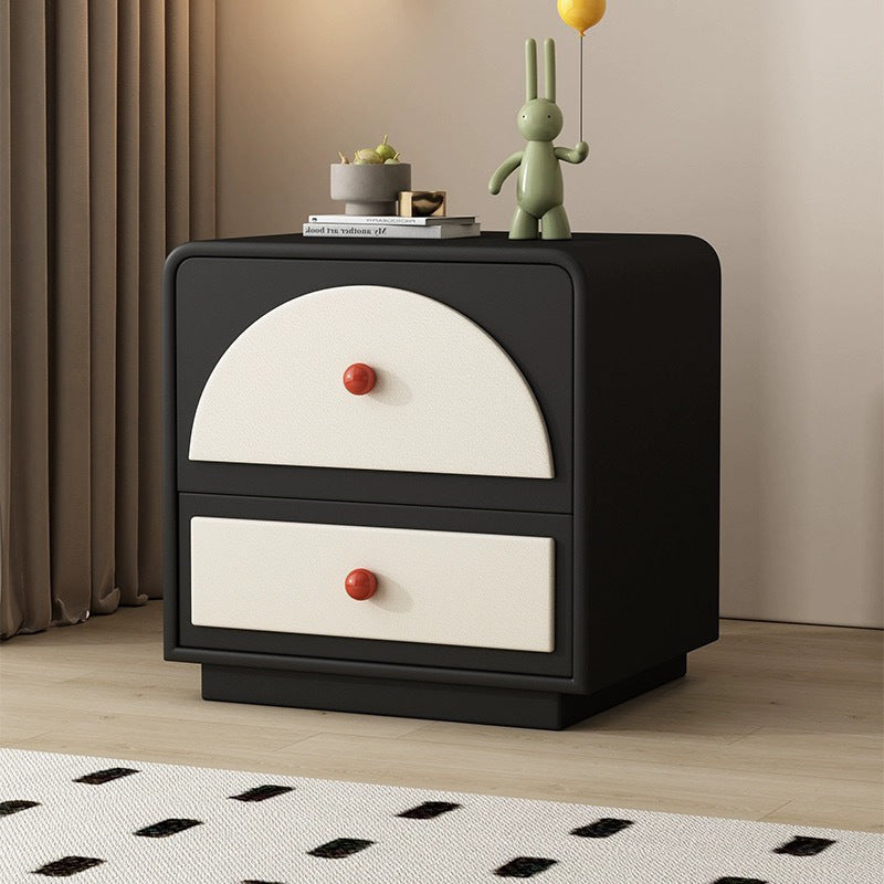 Nordic Wood 2-Drawer Nightstand — White