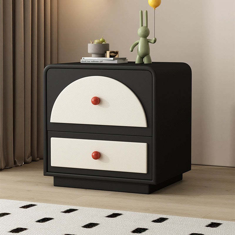 Nordic Wood 2-Drawer Nightstand — White