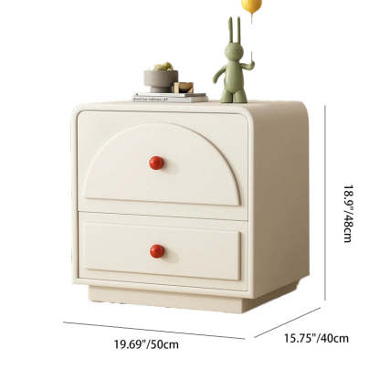 Nordic Wood 2-Drawer Nightstand — Gray + White