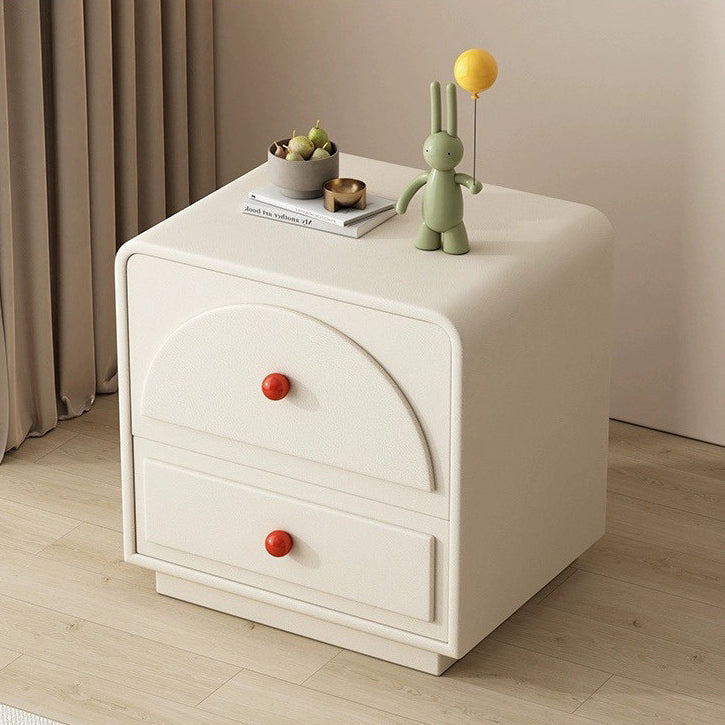 Nordic Wood 2-Drawer Nightstand — Pink