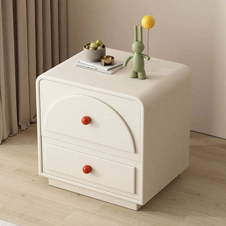 Nordic Wood 2-Drawer Nightstand — Pink