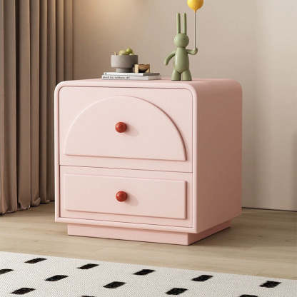 Nordic Wood 2-Drawer Nightstand — White