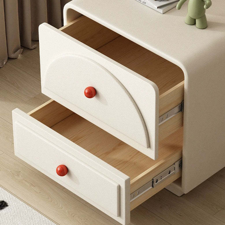 Nordic Wood 2-Drawer Nightstand — White