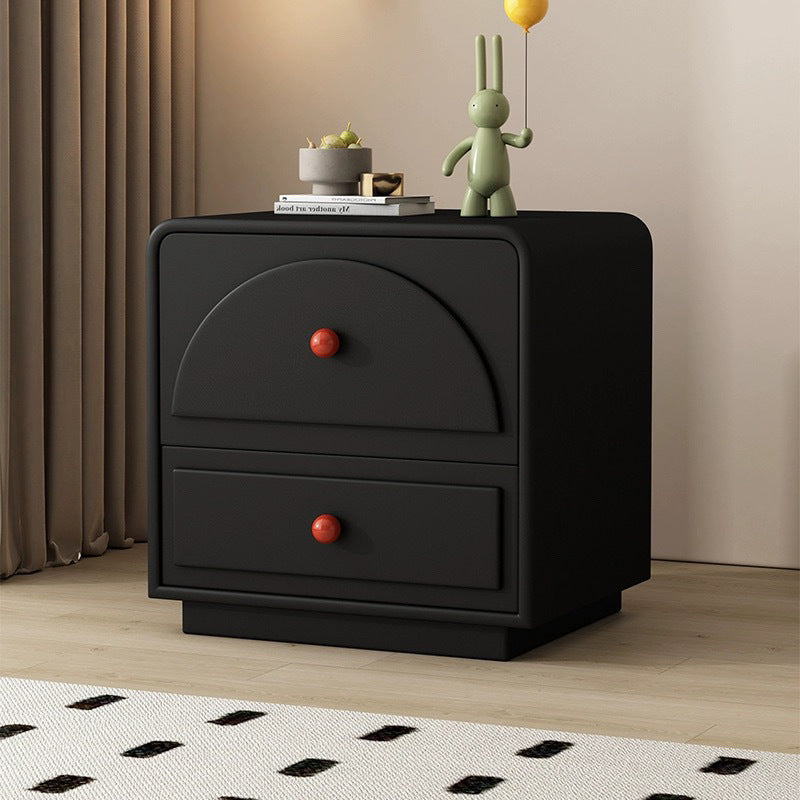 Nordic Wood 2-Drawer Nightstand — Gray + White