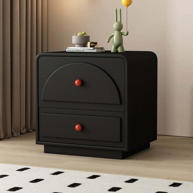 Nordic Wood 2-Drawer Nightstand — Gray + White