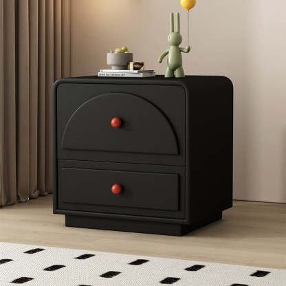 Nordic Wood 2-Drawer Nightstand — Gray + White