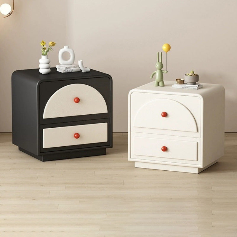 Nordic Wood 2-Drawer Nightstand — Black