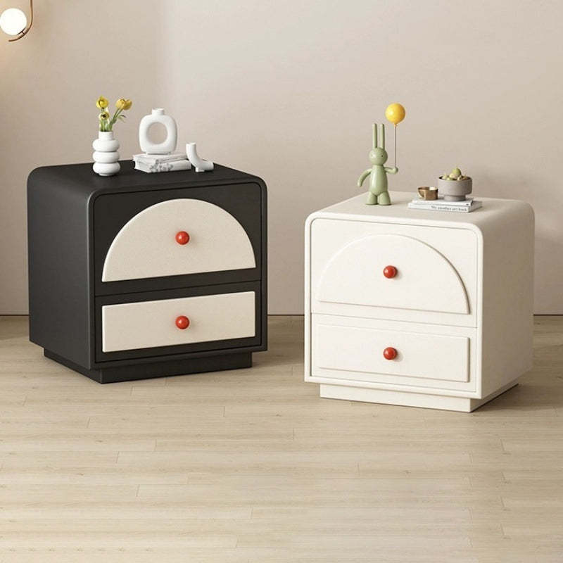 Nordic Wood 2-Drawer Nightstand — Black