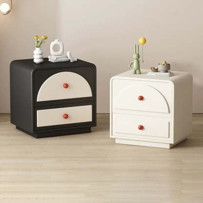 Nordic Wood 2-Drawer Nightstand — Black