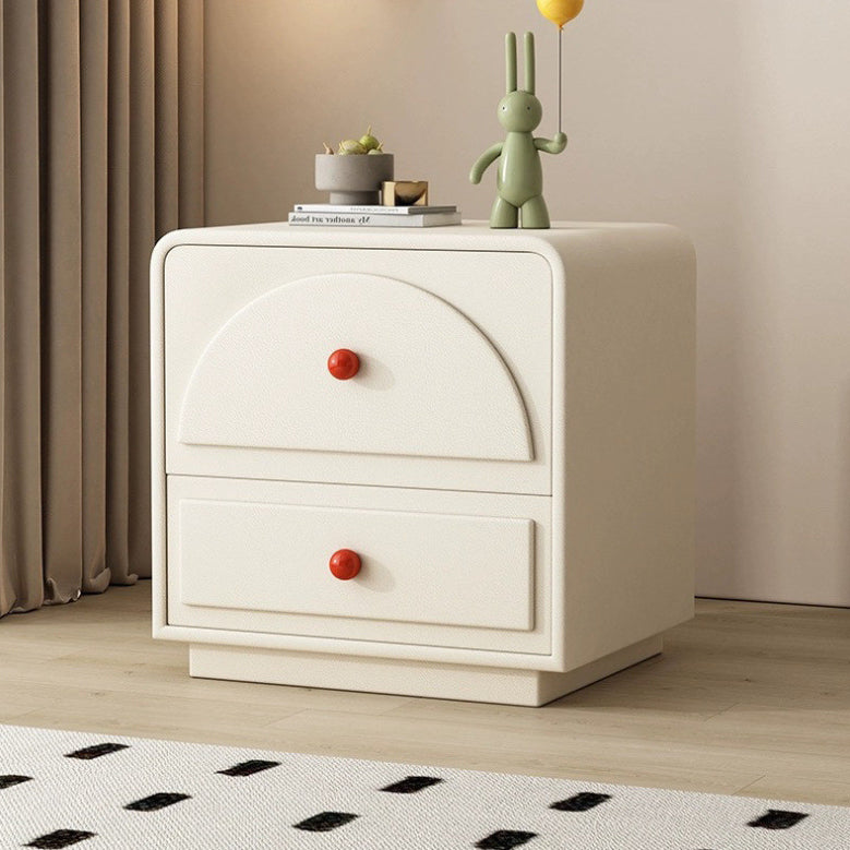 Nordic Wood 2-Drawer Nightstand — Gray + White