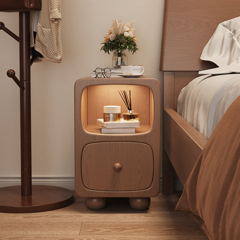 Minimalist Wood 1-Drawer Nightstand