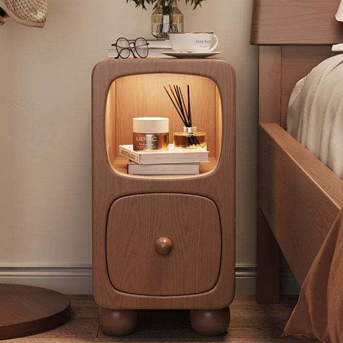 Minimalist Wood 1-Drawer Nightstand