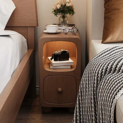Minimalist Wood 1-Drawer Nightstand