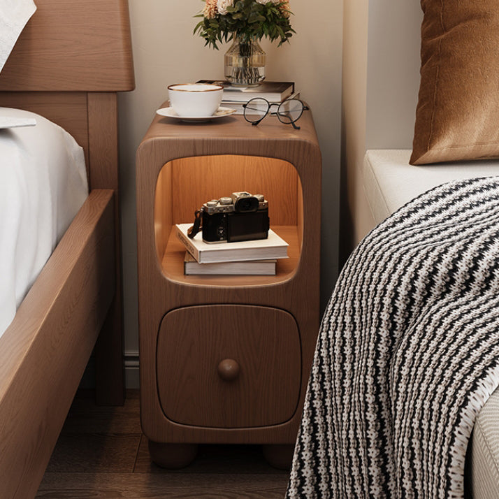 Minimalist Wood 1-Drawer Nightstand