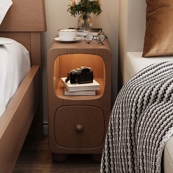 Minimalist Wood 1-Drawer Nightstand