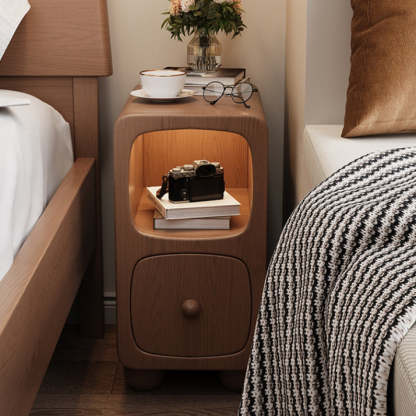 Minimalist Wood 1-Drawer Nightstand