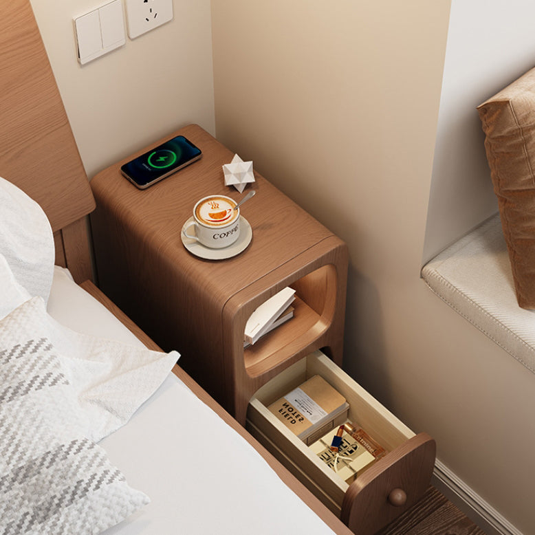 Minimalist Wood 1-Drawer Nightstand