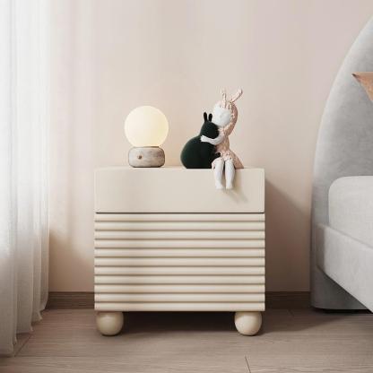 Scandinavian Cream Density Panel 2-Drawer Nightstand
