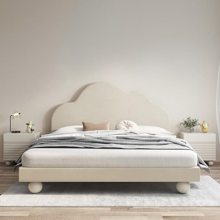 Scandinavian Cream Density Panel 2-Drawer Nightstand — Beige