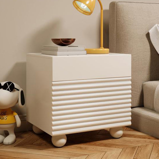 Scandinavian Cream Density Panel 2-Drawer Nightstand