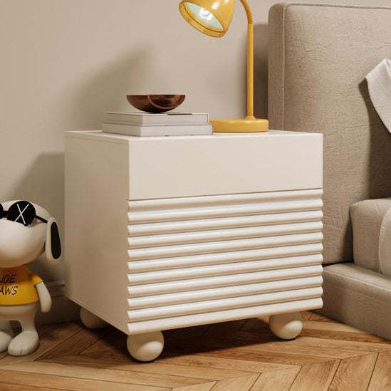 Scandinavian Cream Density Panel 2-Drawer Nightstand