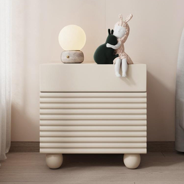 Scandinavian Cream Density Panel 2-Drawer Nightstand