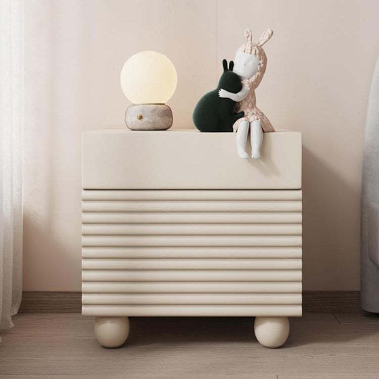 Scandinavian Cream Density Panel 2-Drawer Nightstand