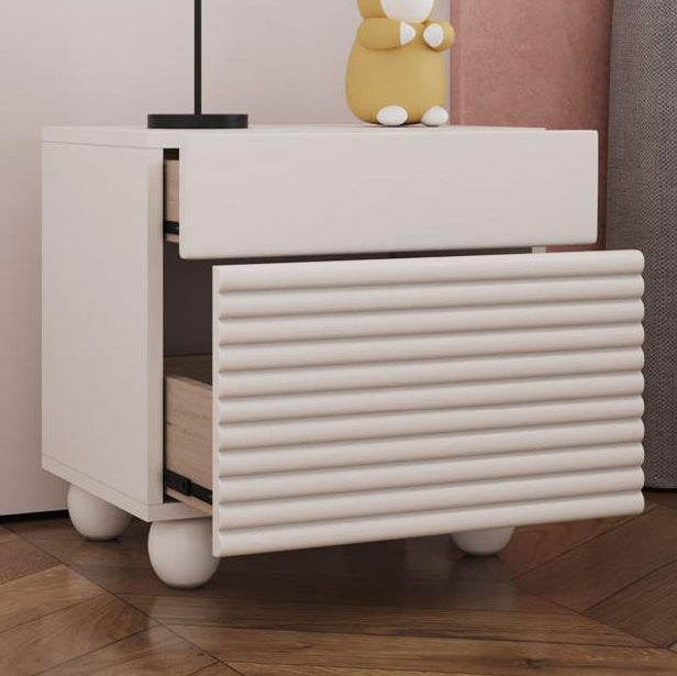 Scandinavian Cream Density Panel 2-Drawer Nightstand
