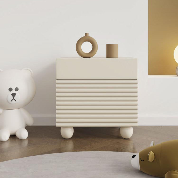Scandinavian Cream Density Panel 2-Drawer Nightstand