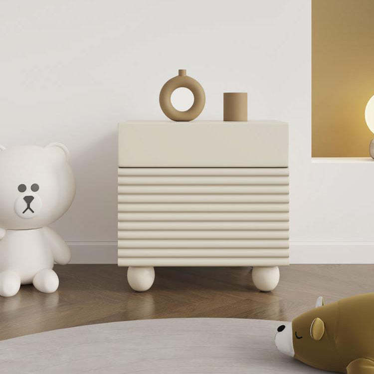 Scandinavian Cream Density Panel 2-Drawer Nightstand