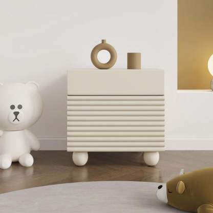 Scandinavian Cream Density Panel 2-Drawer Nightstand