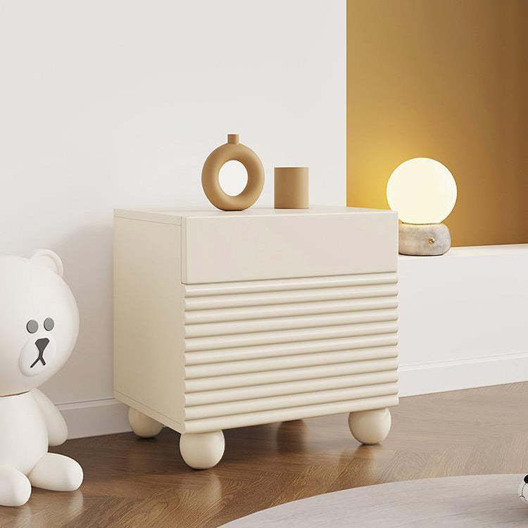 Scandinavian Cream Density Panel 2-Drawer Nightstand