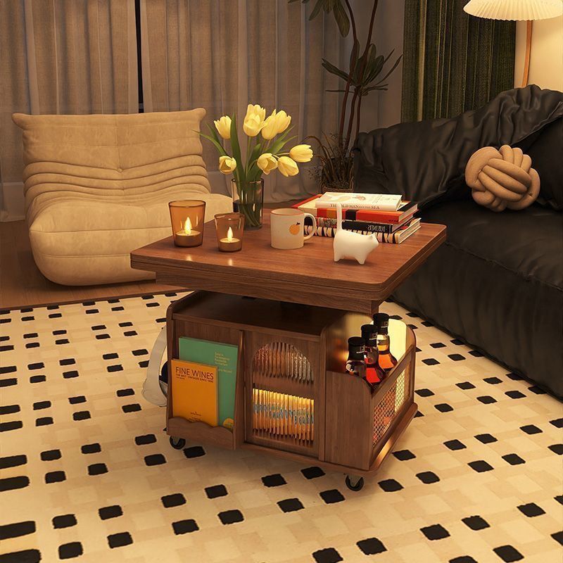Scandinavian Wood Coffee Table — Walnut Color