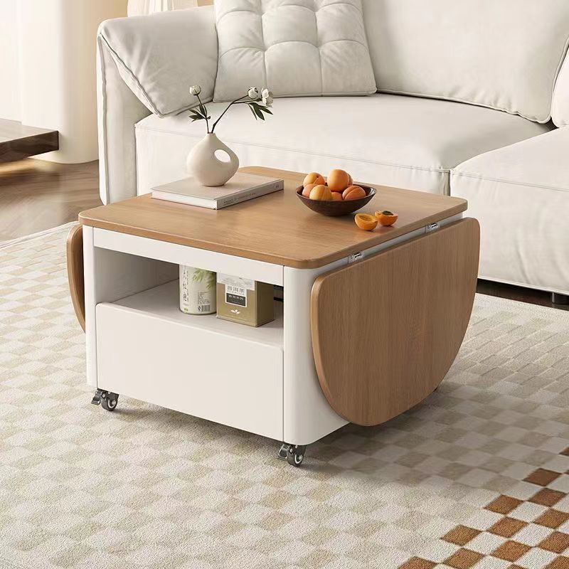 Nordic Foldable Expandable Wood Metal Coffee Table