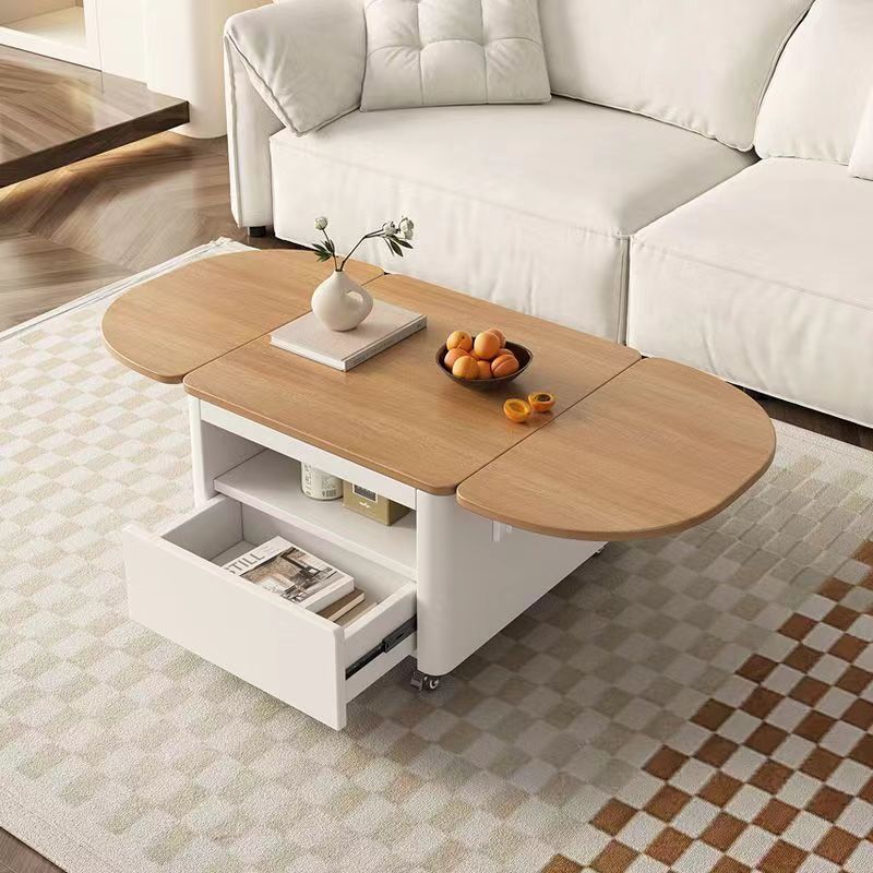 Nordic Foldable Expandable Wood Metal Coffee Table