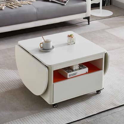 Nordic Foldable Expandable Wood Metal Coffee Table