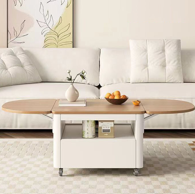 Nordic Foldable Expandable Wood Metal Coffee Table
