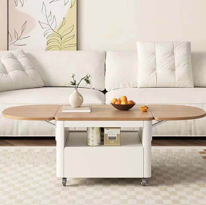 Nordic Foldable Expandable Wood Metal Coffee Table