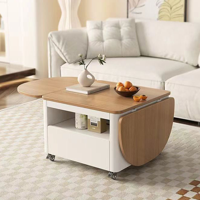 Nordic Foldable Expandable Wood Metal Coffee Table