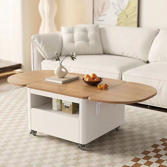 Nordic Foldable Expandable Wood Metal Coffee Table