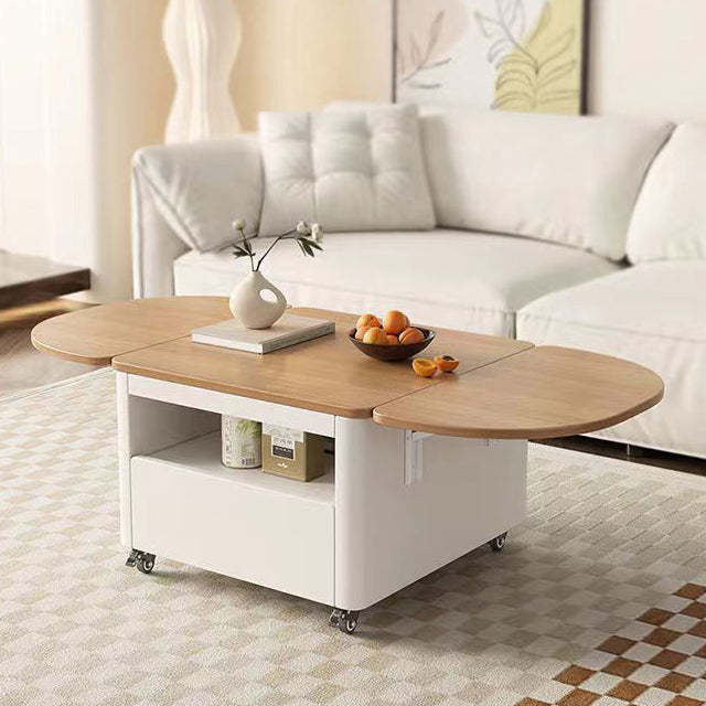 Nordic Foldable Expandable Wood Metal Coffee Table