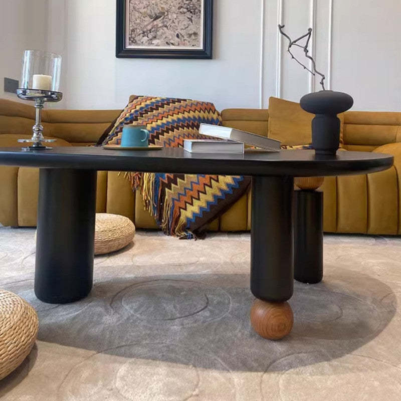 Mid-Century Alien Oval Pine Coffee Table — Ash Wood