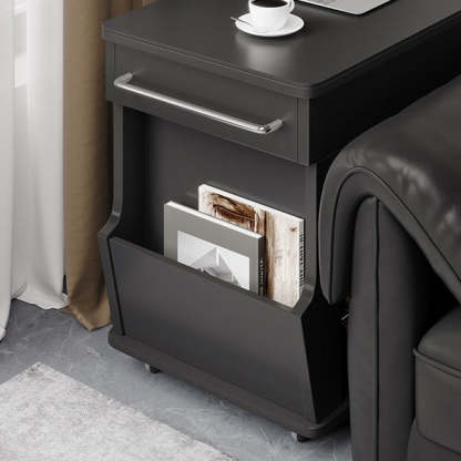 Minimalist Swivel Wood 3-Tier Side Table